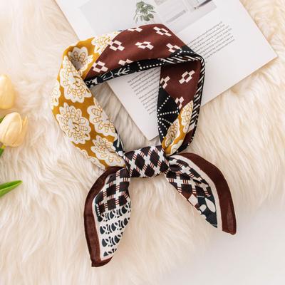 Silk Scarf Retro New High-end Simulation Silk Scarf 70 Square Scarf Women's Versatile Scarf Small Shawl