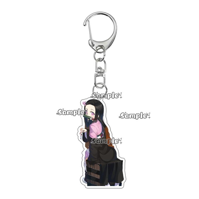 Anime Fashion Kamado Nezuko Cartoon Acrylic Keychain Pendant Charm Bag 5cm Jewelry Accessories Key Ring Gifts Toys for Friends