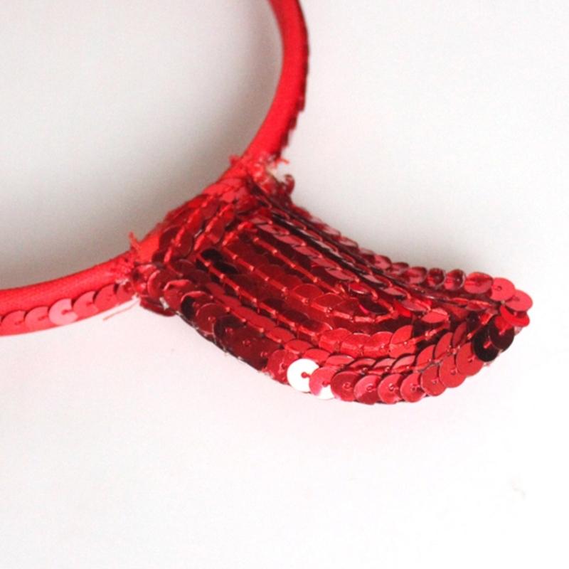 Serre-tête cornes de diable d'Halloween et queue et sceptre ras du cou Accessoires de fête de costume de cosplay d'Halloween pour adulte