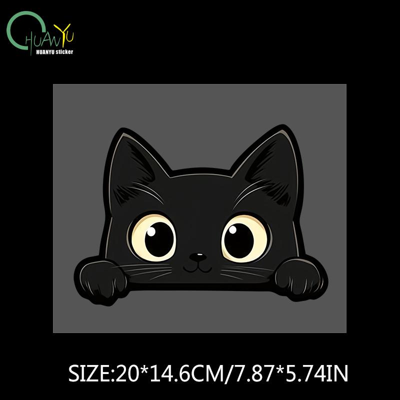 Black Kitten Cartoon Cute Car Body Scratch Cover Personal Creative Waterproof Electric Bike Motorcycle Sticker Decal