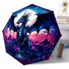 Dragon Artwork Outdoor Automatic Umbrella Sturdy 8 Rib Durable Plastic Iron Outdoor Daily Use Outdoor Accessory Perfect Gift Friends