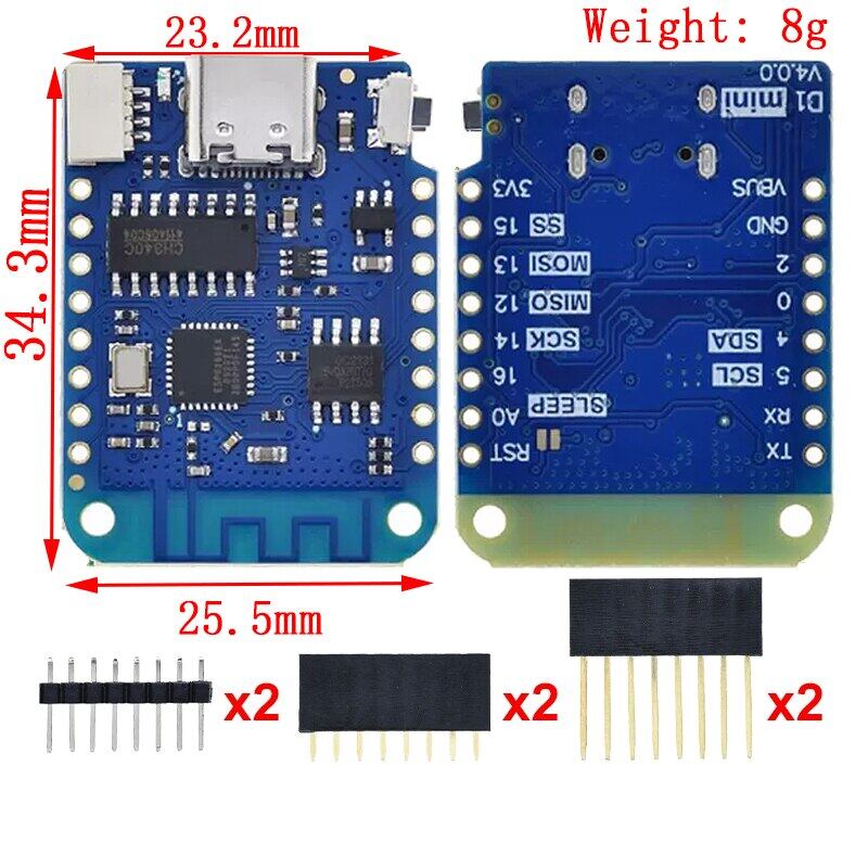 WeMos D1 Mini Pro V3.0 NodeMcu 4MB/16MB octeți Lua Internet of Things Placă de dezvoltare bazată pe ESP8266 CH340G Nodemcu V2