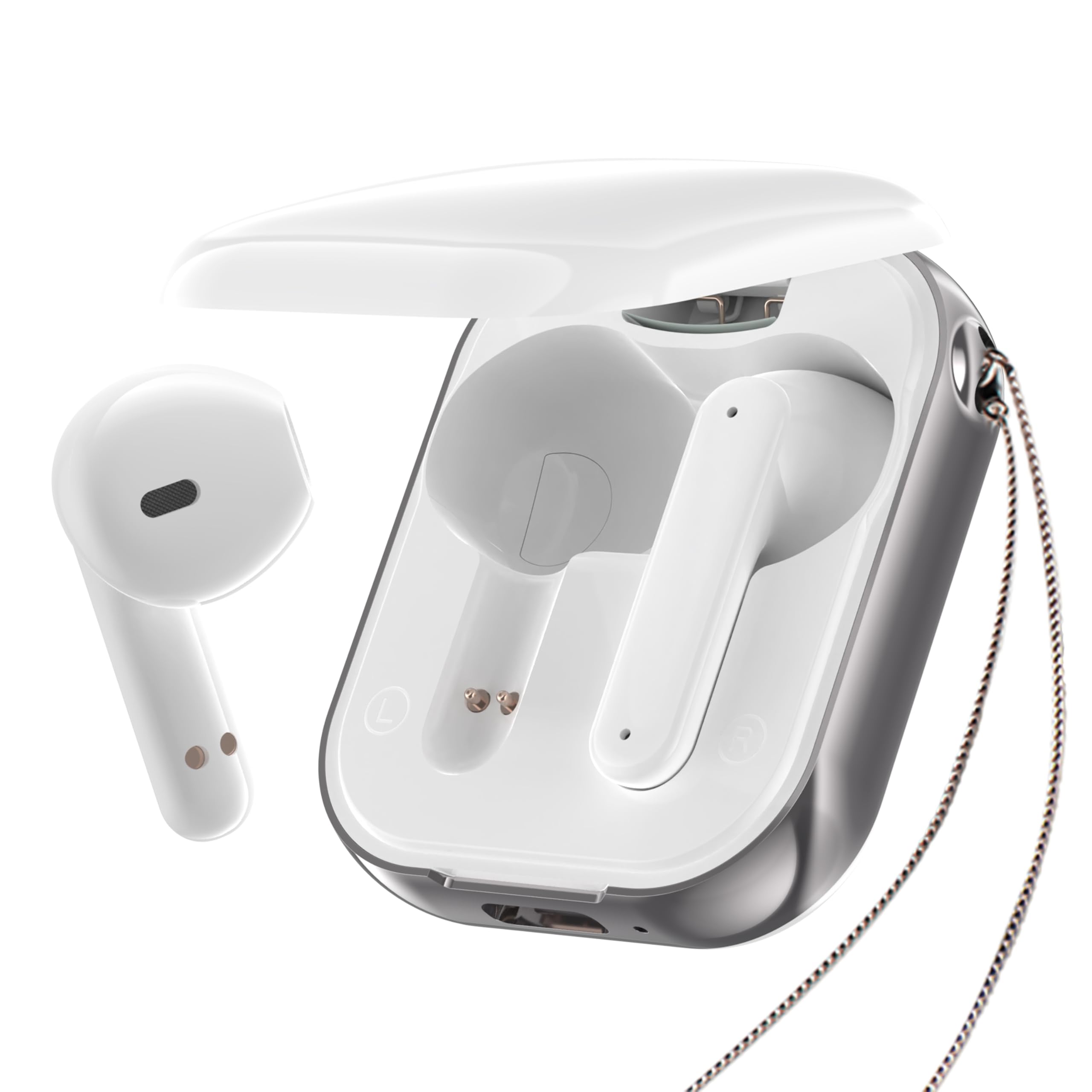 

[2025 Upgraded] Wireless Bluetooth 5.4 Earbuds, Compact and Lightweight, Cordless, 40 Hours of Playtime, Hi-Fi, Automatic Pairing, Touch-Sensitive
