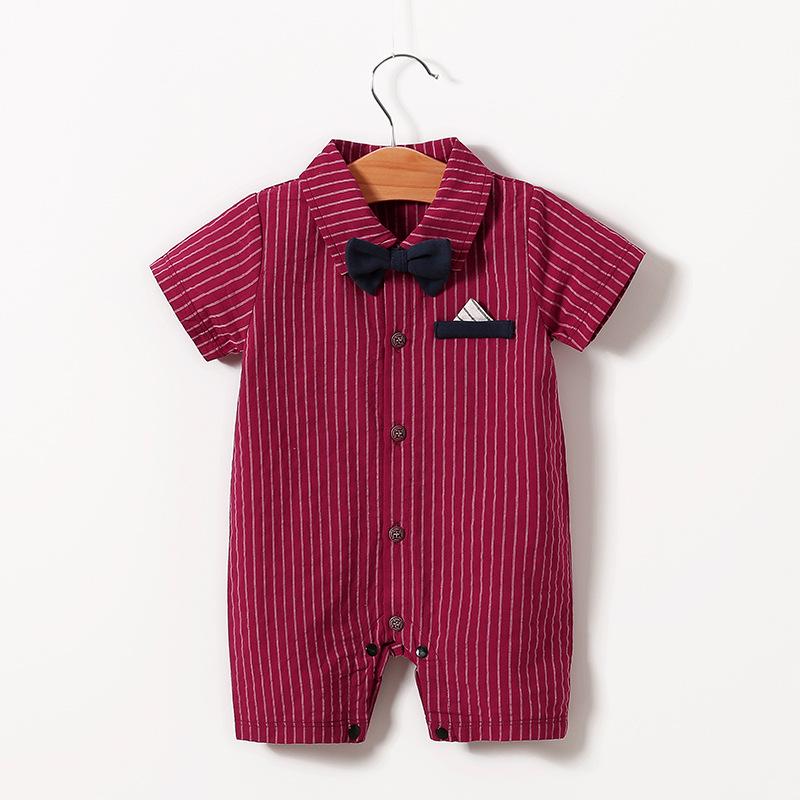 Heren Korte Mouw Zomer Romper voor Pasgeboren en Baby Jongens (0-1 Jaar) - Babykleding