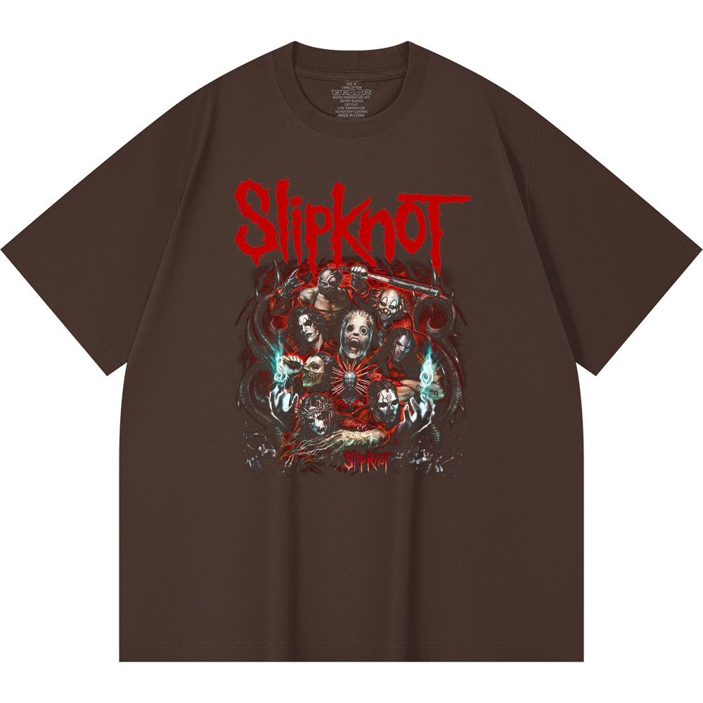 230 Gsm 100% Katoen Heavy Metal T-shirt Rockband Populaire Muziek Print Unisex Zwaar Katoen T-shirt