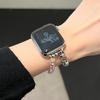 Bransoletka z koralikami Queen Mother z metalu do zegarka Apple Watch 10/9/8/7/SE – łańcuszek z 654 koralikami