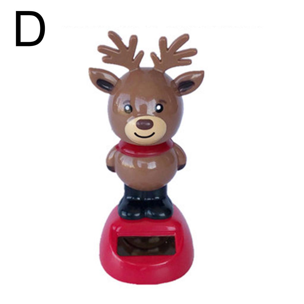 2022 Christmas Cute Car Ornament Solar Dancing Christmas Tree Snowman Santa Claus Elk Automatic Swing Car Interior Decoration