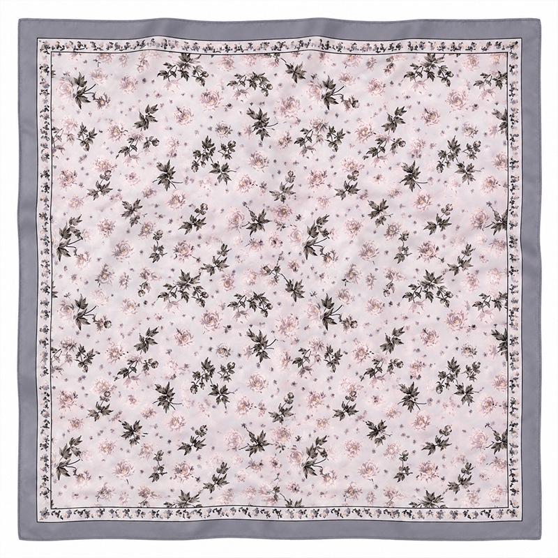 90cm High-End Retro Floral Silk Scarf - Neck, Outerwear, Bag Decoration, Hair Band, Headband