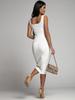 2022 Summer Solid Color Sleeveless U-Neck Bodycon Ribbed Dress