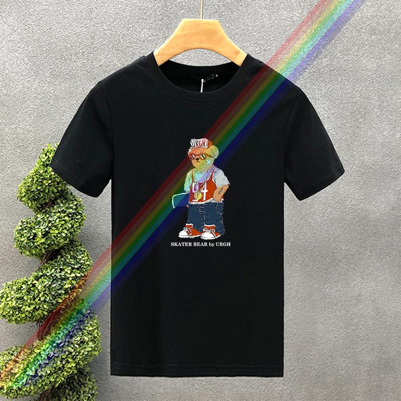 2025 Bear Print Summer Luxury Brand T-shirt Men's/Women's Short Sleeved Tops Solid Color Fashion Casual Graphic  Tshirt Clothes