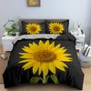 3D Sunflower Bedding Set Luxury 2/3Pcs Floral Print Duvet Cover Sets Single Twin Queen King Size Bedclothes With Pillowcases