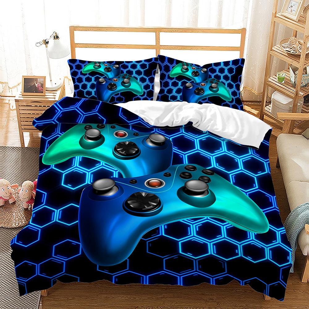 Bed Three-Piece Gamepad Sci-Fi Cute Pink 3D Digital Printing Kit