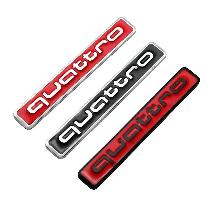 For Audi RS3 1Pcs Large Quattro Metal Sticker For Audi A3 A4 A5 A6 Q3 Q5 Q7 Four-Wheel Drive, Modified Rear Label Sticker Car