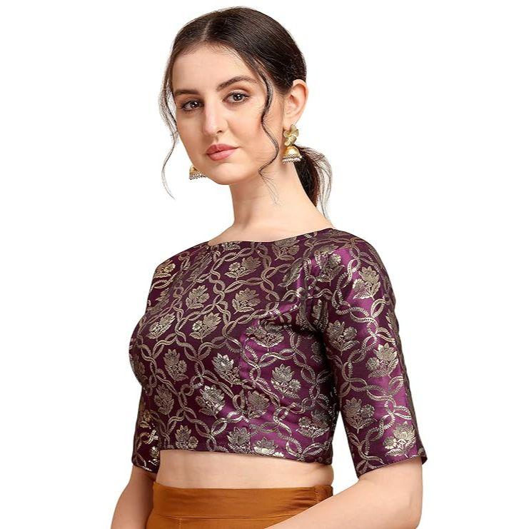 

Женская жаккардовая блузка-сари с вырезом «лодочка» XXL