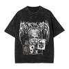 ROCK Band Bring Me The Horizon Tees for Fans BMTH Washed Vintage Tops Novelty Graphic Print Tee Shirt Vintage Loose Cotton Tops