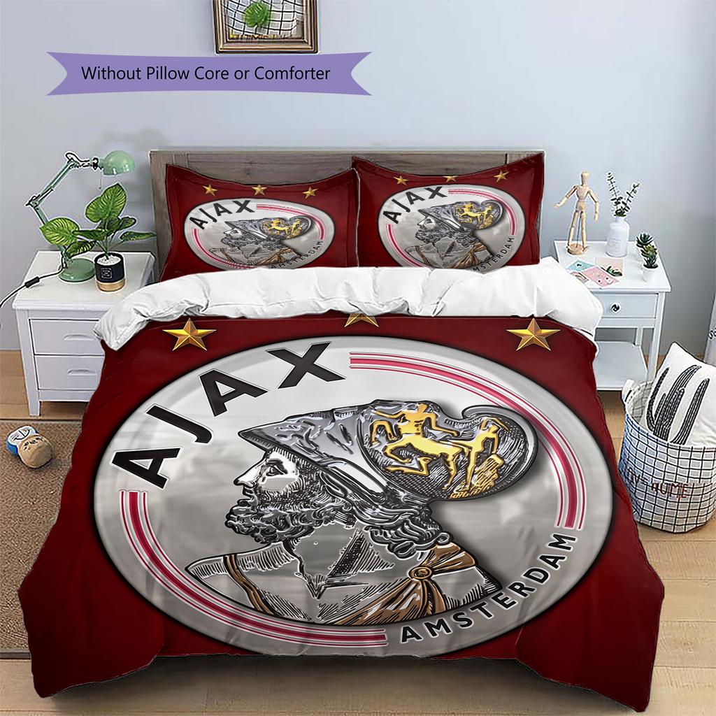 AFC Ajax Set Copripiumino con Fantasia Decorazione per la Casa Regalo (1 * copripiumino + 2 * federe senza imbottitura)