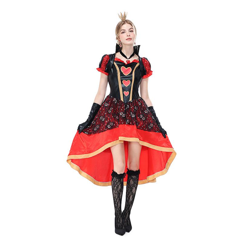 CosplayQueen of Hearts Costume Queen of Hearts Halloween cos Poker Queen Tuxedo Set