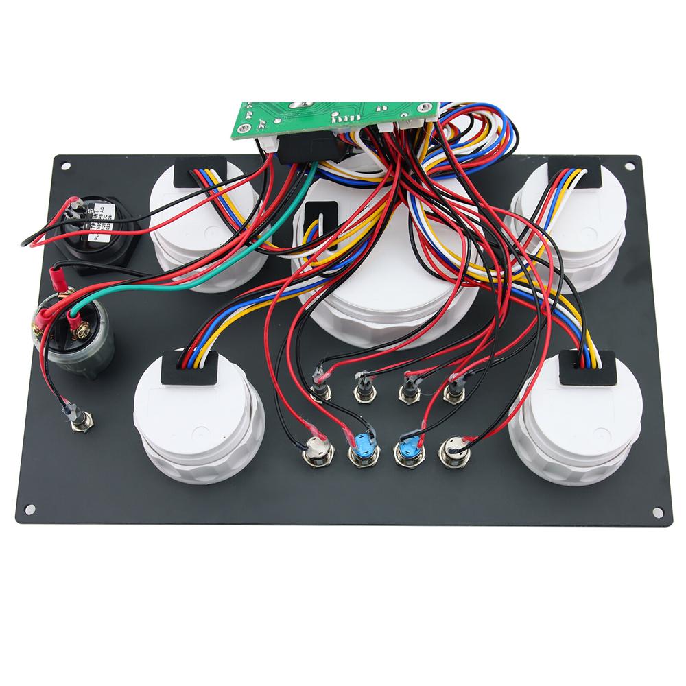 1x New 5 Gauge Set with Instrument Panel Tachometer 4000RPM For Marine Boat 12V