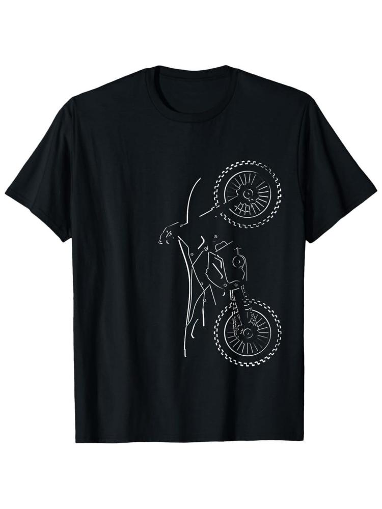 Men's cross-country motorcycle pattern-100% cotton summer short-sleeved O-neck with "RIDE" printed T-shirt, machine washable.