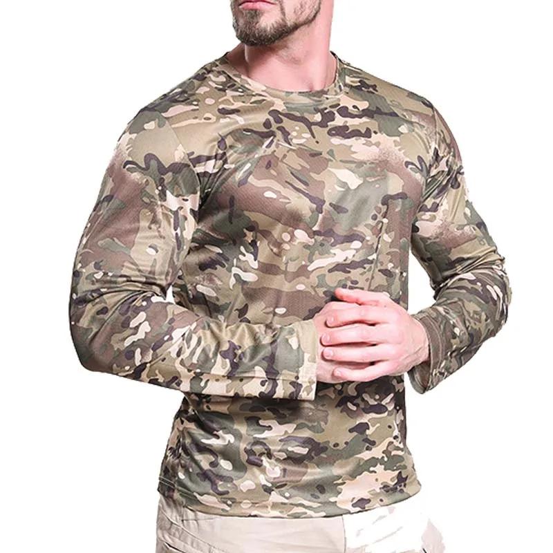 Men's Long Sleeve T-shirt 3d Camouflage Print Graphic T Shirts Men Women Fashion Fitness Tops Tees Outdoor Top Camo Clothing