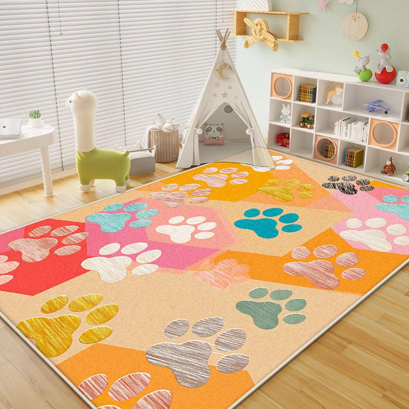 Cute Footprint Carpets for Living Room Modern Decoration Children Bedroom Plush Rug Home Pet Area Easy Clean Non-slip Mat Floor