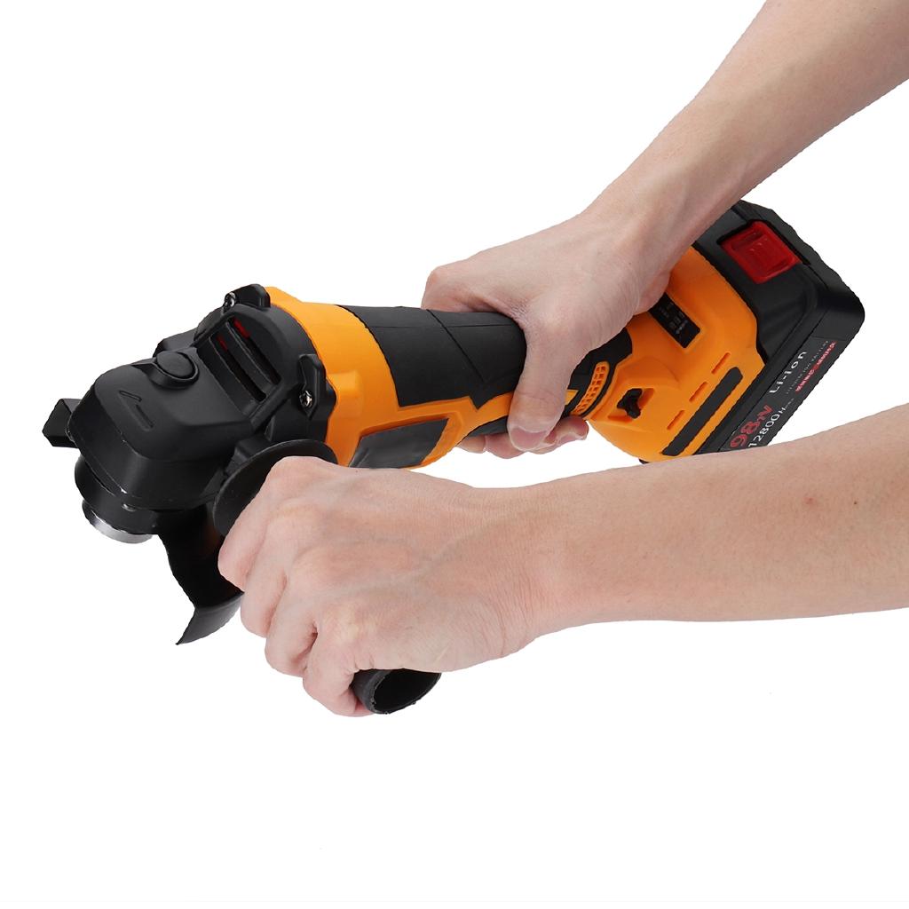 18V 12800mAh Cordless Electric Angle Grinder Rechargeable Li-ion Battery 100mm