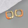 ANENJERY Geometric Square Colorful Oblong Hoop Earrings For Women Trendy Jewelry