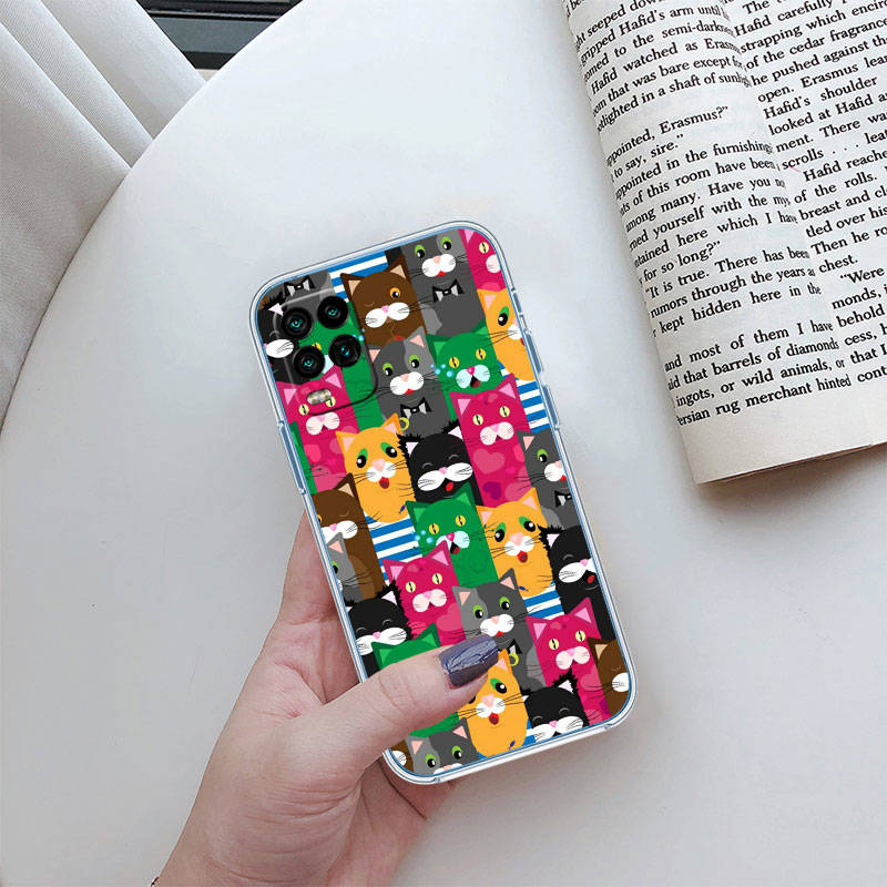 JO9 Kočka Kotě Mňau Pouzdro na telefon pro Motorola G34 G32 G31 G14 G84 G62 E32 G24 G72 G71 G73 G85 G200 G60S G60 G52 G51 G50 G42 G41 G32 G30