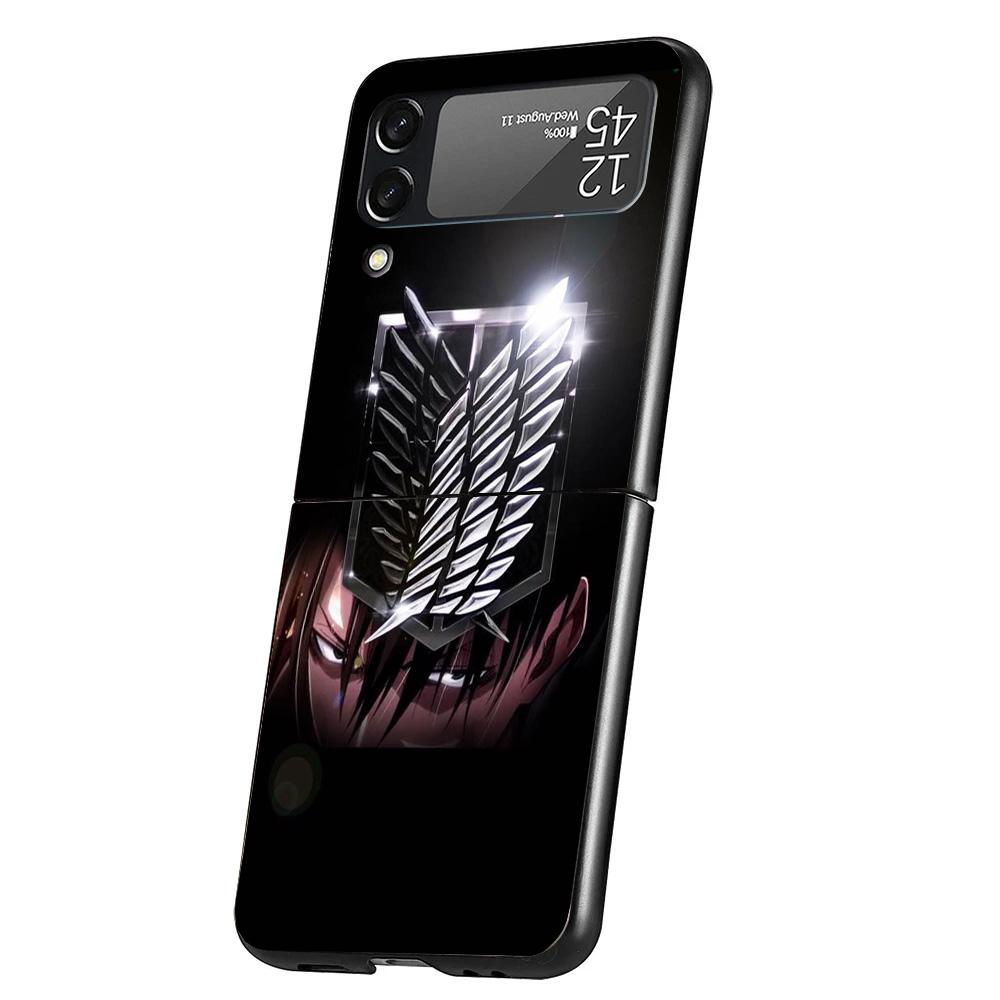 

Attack Levi Cover Phone Case For Samsung Galaxy Z Flip 7 6 5 4 3 5G Flip7 Flip6 Flip5 Flip4 Flip3 Black Fundas Shell Galaxy Z Fl Samsung Z Flip 4