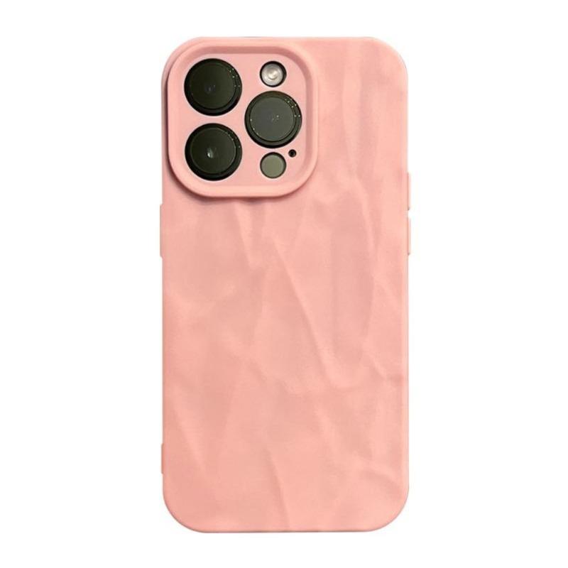 Frosted Pleated Shell Suitable for IPhone15ProMax Mobile Phone Case Apple 14 Simple Solid Color Soft