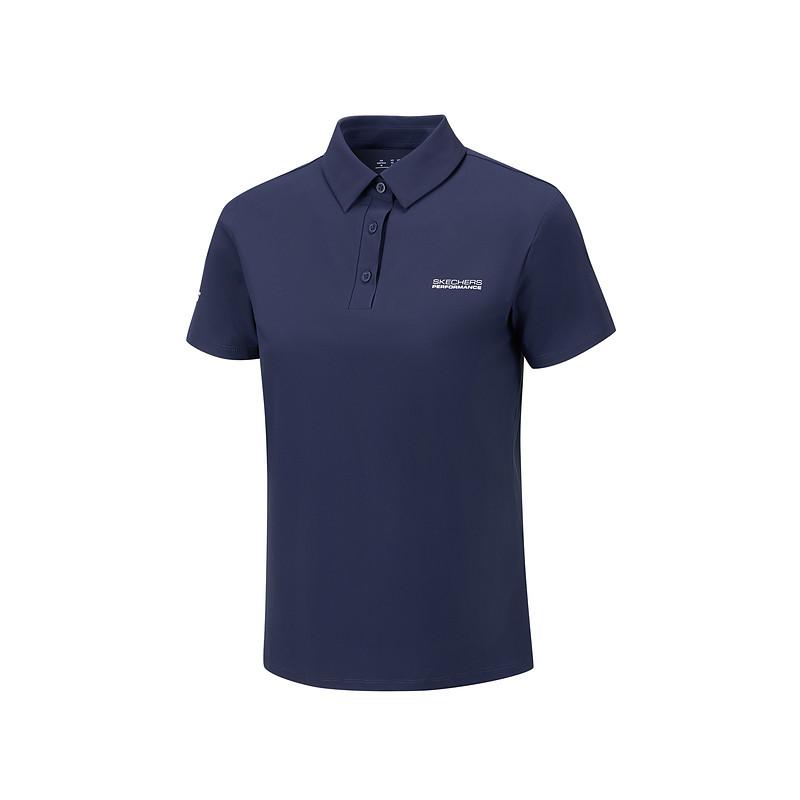 Skechers Sunscreen Knitted Cool Short Sleeve Polo Shirt Women tops P226W111-00DU S
