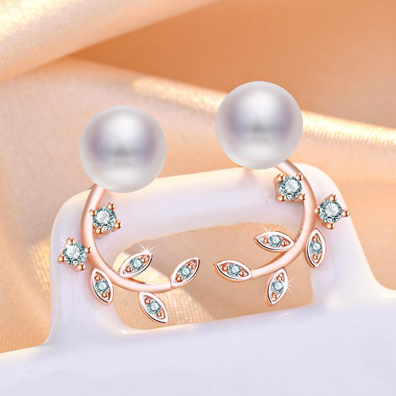 925 Sterling Silver Earrings stud Pearl For Women Exquisite Student Girlfriend Jewelry Accessories Wedding Fashion Gift