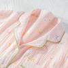 2026 New Spring/Summer Women's Pajama Set 100% Cotton Crepe Loose Cute Girl Long Sleeve Two Piece Home Clothes Sleepwear