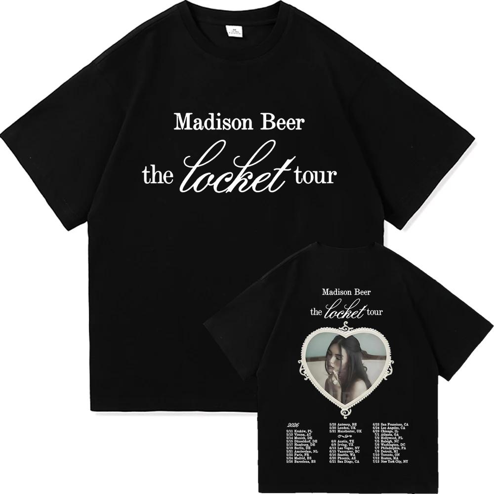 Madison Beer The Locket Tour 2026 T-shirt Summer Short Sleeve O-neck Unisexs Tshirts Streetwear Hip Hop Singer Graphic Print Shirt