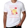 Xmas Ugly Sweater Cat Santa Claws Tshirt No Iron Casual Short Sleeve Top