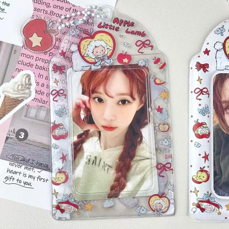 

3-дюймовый чехол для карты с брелоком Y2K Kawaii Защитные рукава для фотокарточек Держатель для удостоверения личности Защитный чехол для карты
