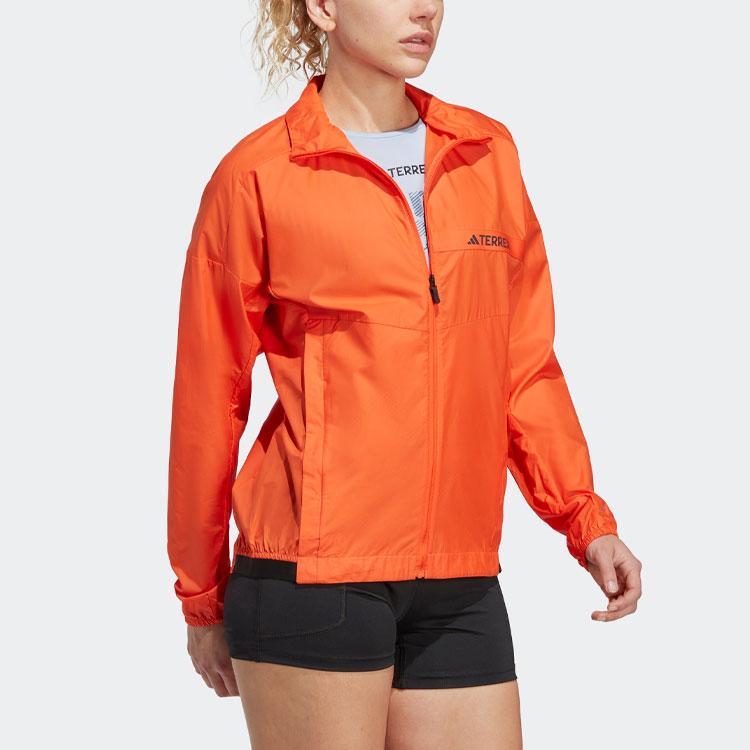 Adidas Multi Wind Jacket Solid Color Logo Outdoor Sports Jacket Women Jacket Half-Impact-Orange HZ4237