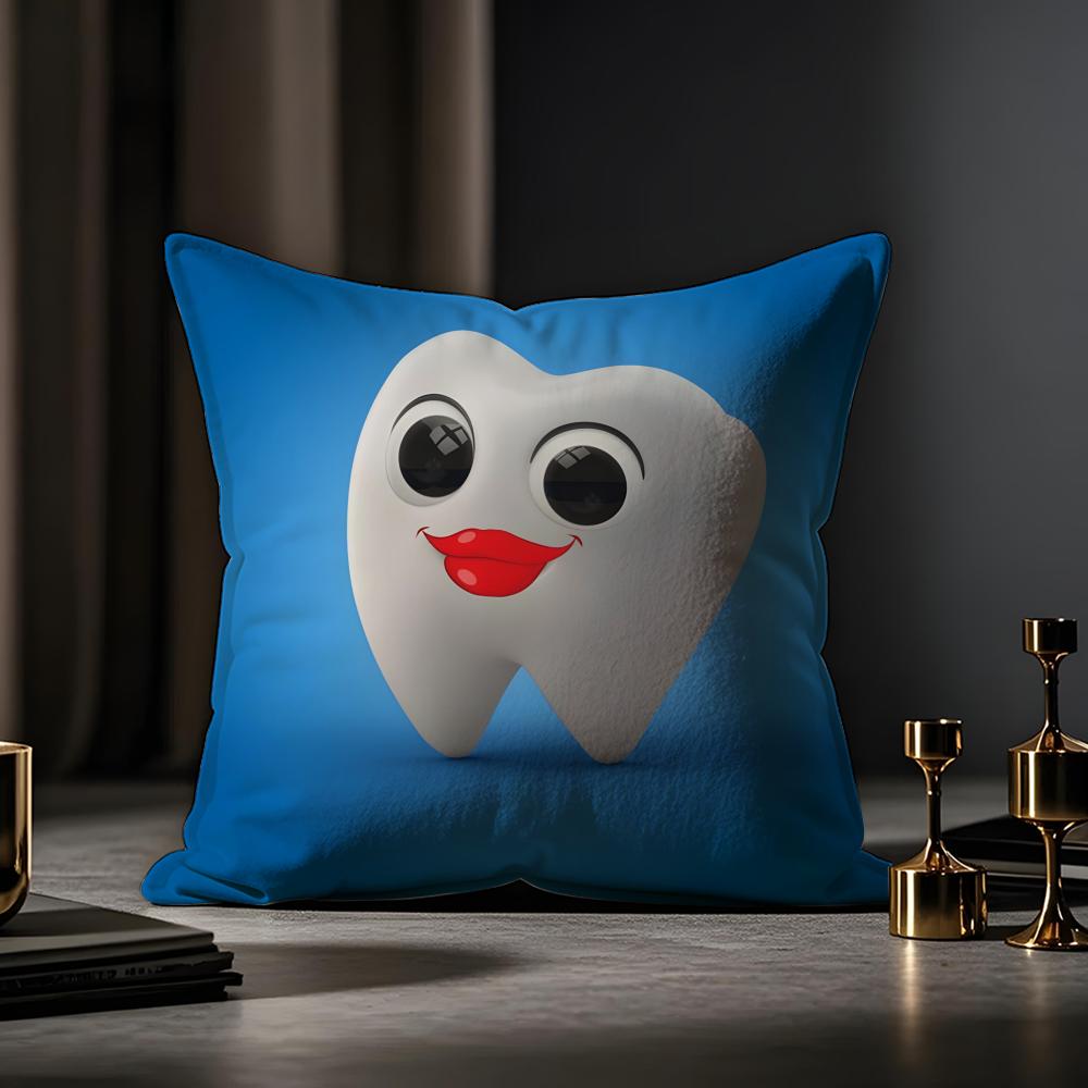 Cuscino per Divano Novità Clinica Dentale Dente Anime Federa Anti-acaro Cerniera Invisibile Morbido Peluche Corto