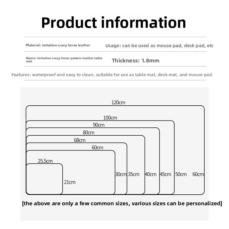 Large Pu Leather Desk Mat Waterproof Mouse Pad Anti-slip Laptop Keyboard Mat Office Writing Protector Pad Custom Size Available