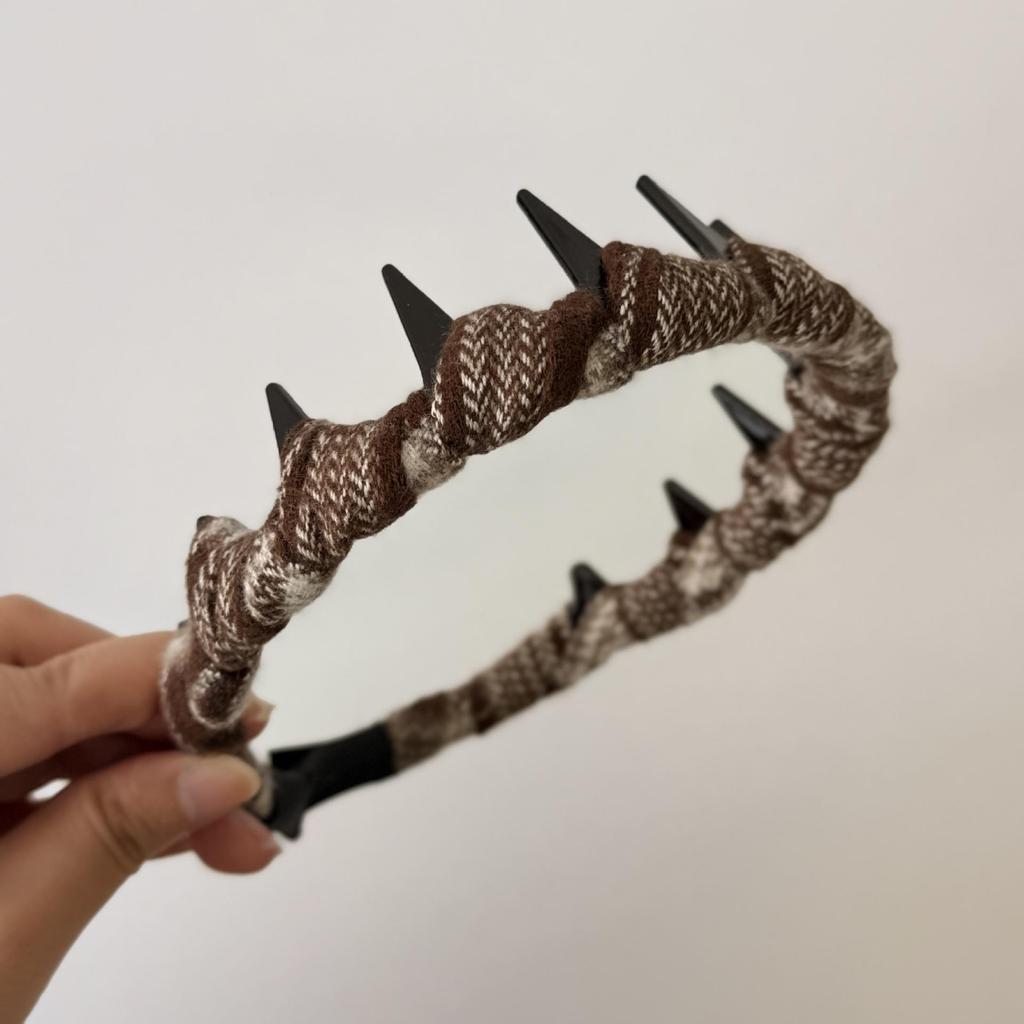 Korean Retro Plaid Bow Hair Tie - Women's High Skull Headband, New for Early Autumn 2025