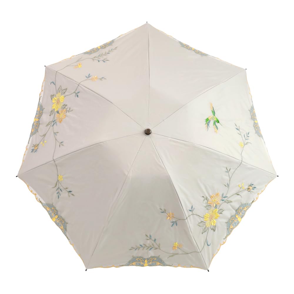 Folding Parasol for Grade 1 Sun UV Suitable for Sunny and Rainy Durable Water Floral and Bird Day Gift [Chinoiserie Modern] Women, Protection, Cut,