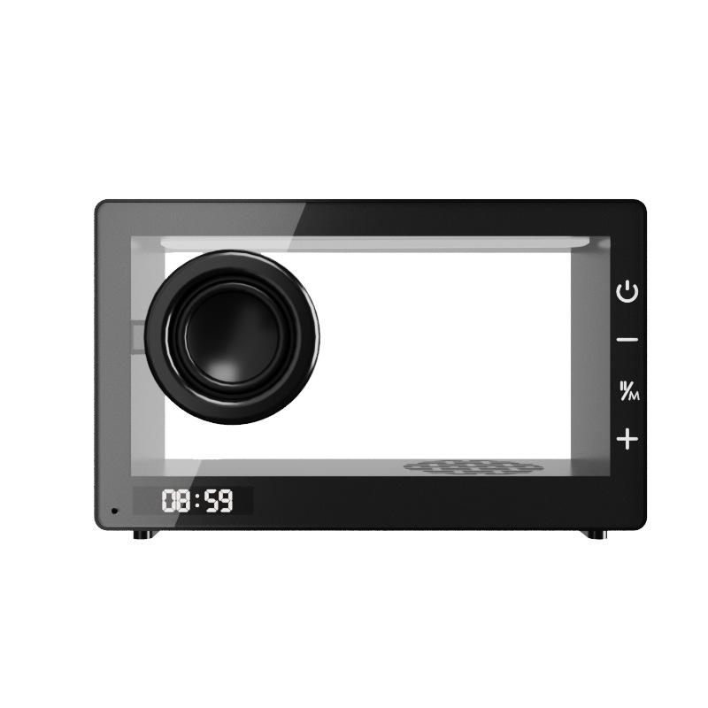 Haut-parleur Bluetooth Transparent Vintage Lumière Colorée Bas Choc Barre de Son Bouton Tactile Lecteur de Musique Style Minimaliste Nordique