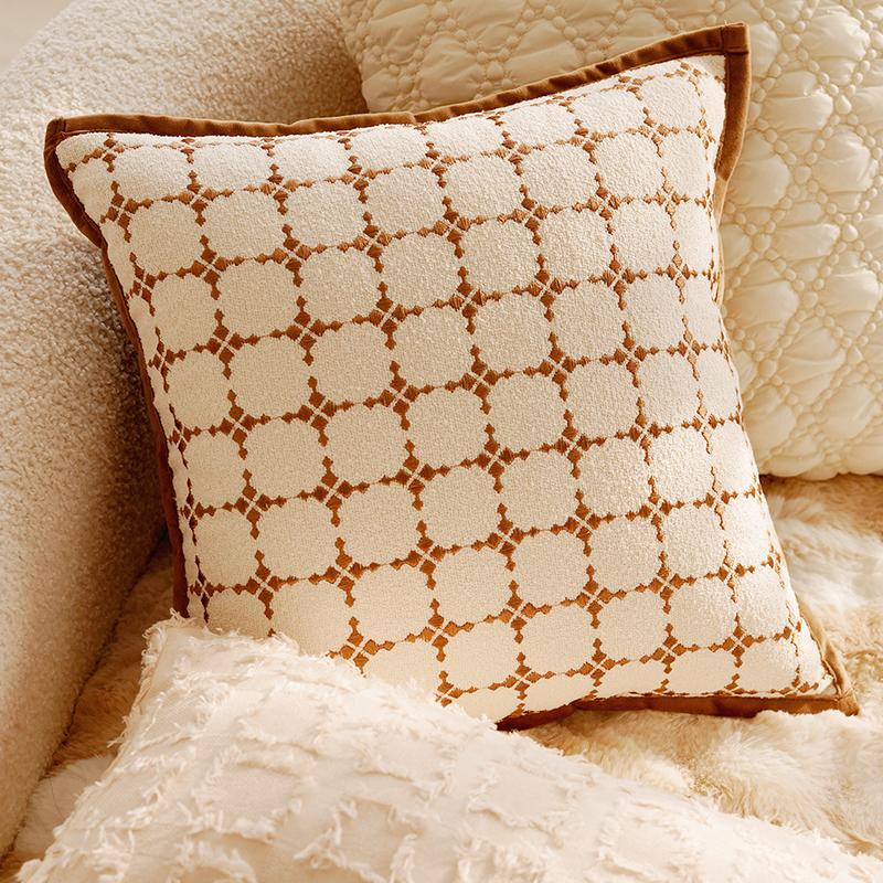 30x50/45x45CM Cute Sheep Throw Pillow Cover Simple Brown Cartoon Stamping Waist Cushion Cover Decor Home Decorative Pillowcase