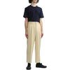 Amiparis Solid Color Label Casual Crew Neck Short Sleeve T-Shirt Unisex Tops Deep-Blue UTS017.726-2