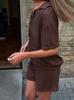 Sexy Mesh Hollow Knit Cardigan and Shorts Two Piece Set Women Fashion Button Breathable