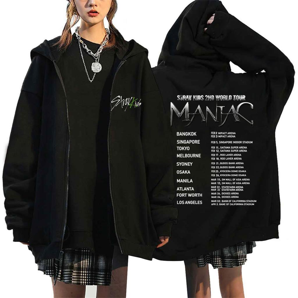 Damen Casual Mode Bedrucktes Langarm-Kapuzensweatshirt mit Reißverschluss