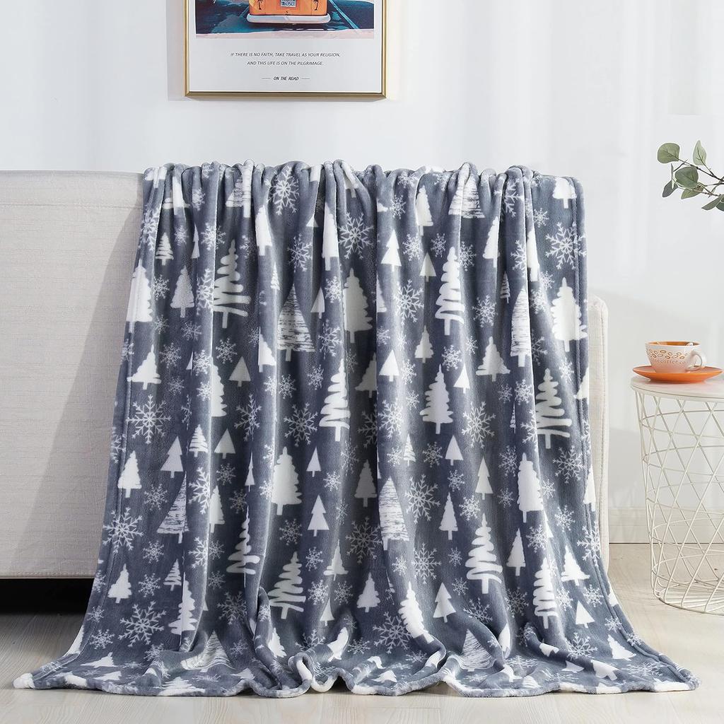 Decke Weihnachten Elegant Comfort Luxus Superweich Weihnachtsdrucke -Feiertagsthema Heimdekor Flauschige Warme und Gemütliche Überwürfe