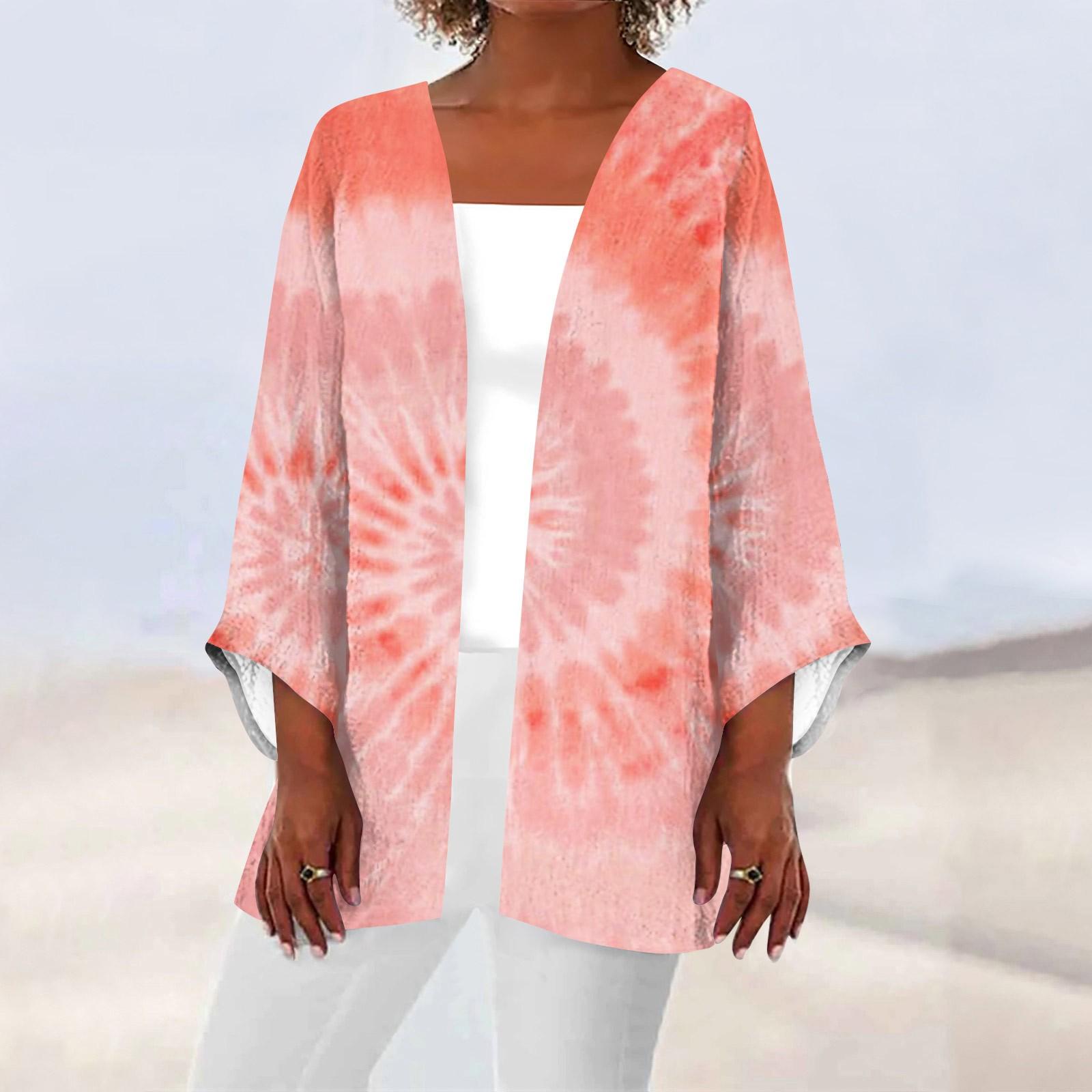 

Женская повседневная модная легкая куртка средней длины с принтом, кардиган XL розовый