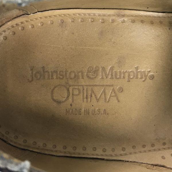 80s-90s USA Made Vintage/Johnston & Murphy OPTIMA/Full Brogue Wingtip/12D/29.0-30.0/Brown/BROWN/(USED)