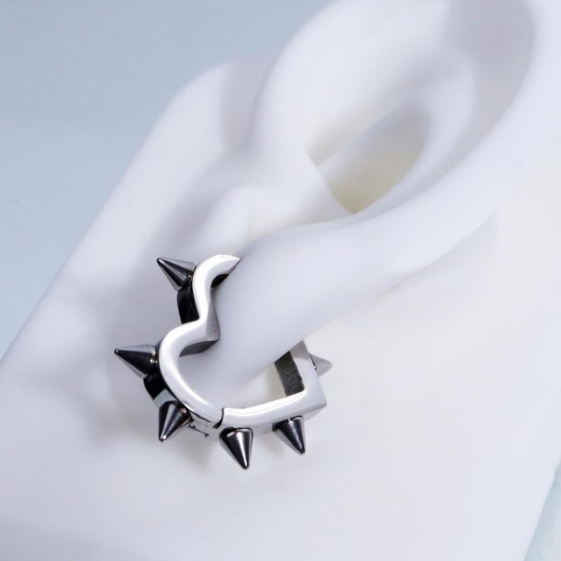 Punk Titan-Stahl Dorn Ohrstecker für Damen Herren Ohrklemme Lustiger Street Hip Hop Ohrring Gotischer Schmuck Geschenk